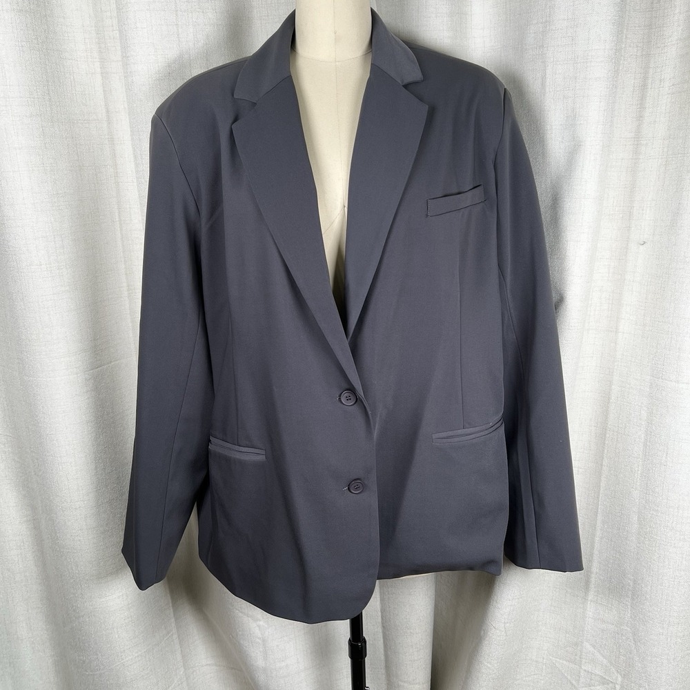 NEW! Meshki Simone Oversize Blazer Charcoal Grey Single Breasted Women's XL